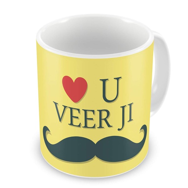 Grabadeal Beautiful Love You Veer Ji Coffee Mug Gift for Raksha Bandhan Grabadeal Beautiful Love You Veer Ji Coffee Mug Gift for Raksha Bandhan